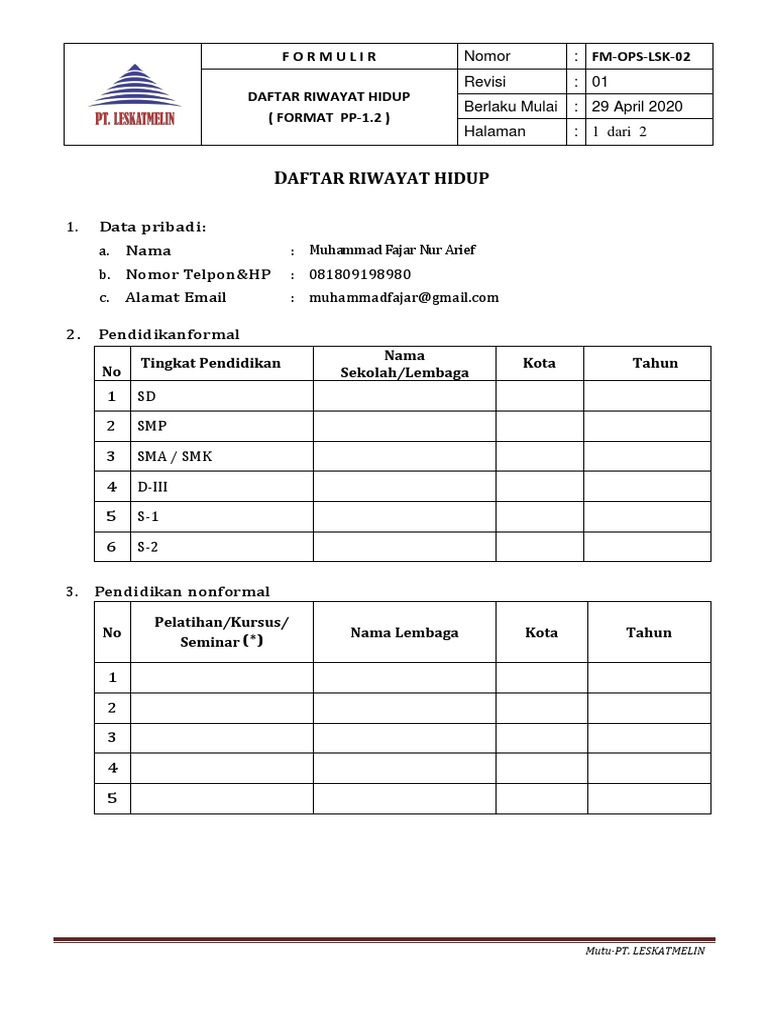 Format Pp 1 2 4 Pdf