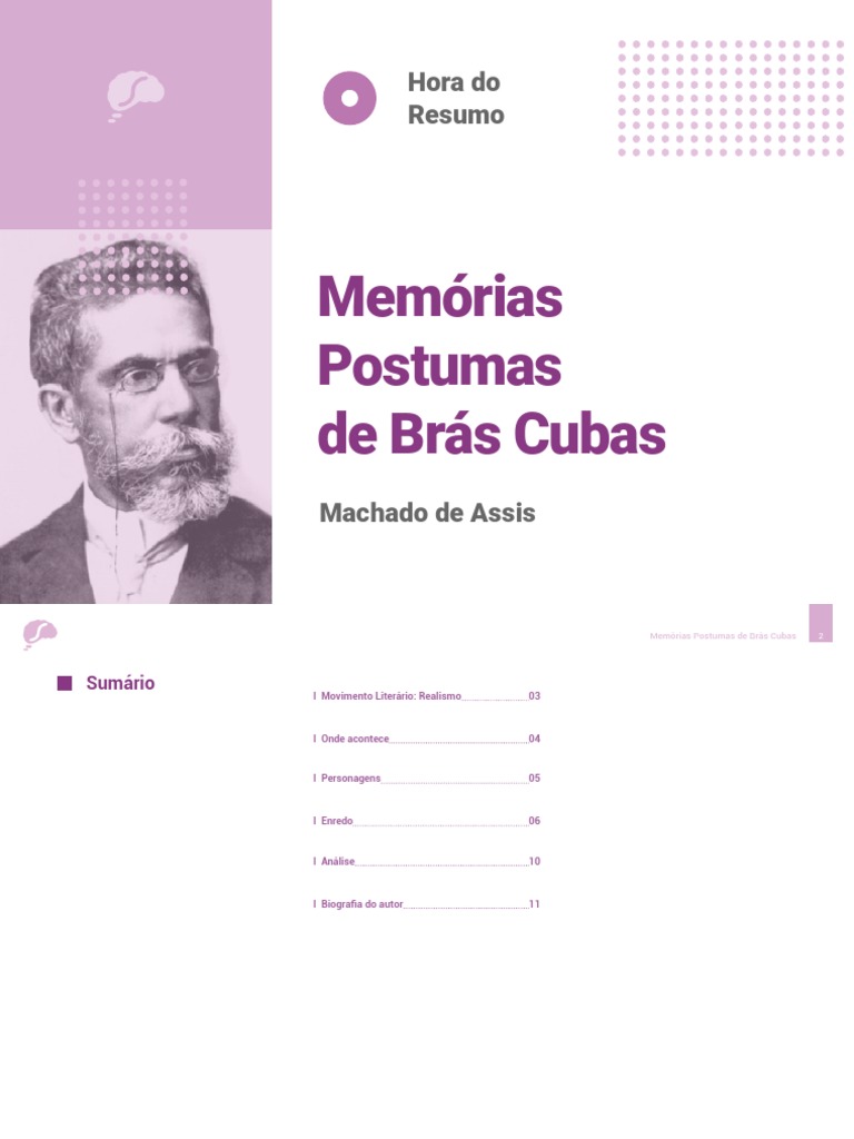 Resumo Memórias Póstumas de Brás Cubas PDF PDF