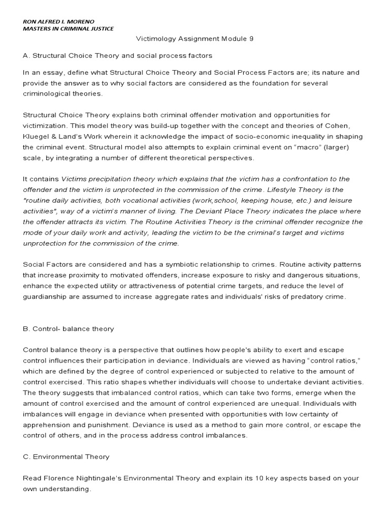 Ron Alfred Moreno Victimology Module 9 | PDF
