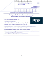 Write Your Student Number On All Your Pages: Class Test 2