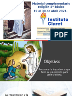 RELIGIÓN 5° Básico La Resurrección y La Pascua Cristiana 19 Al 30 de Abril PDF
