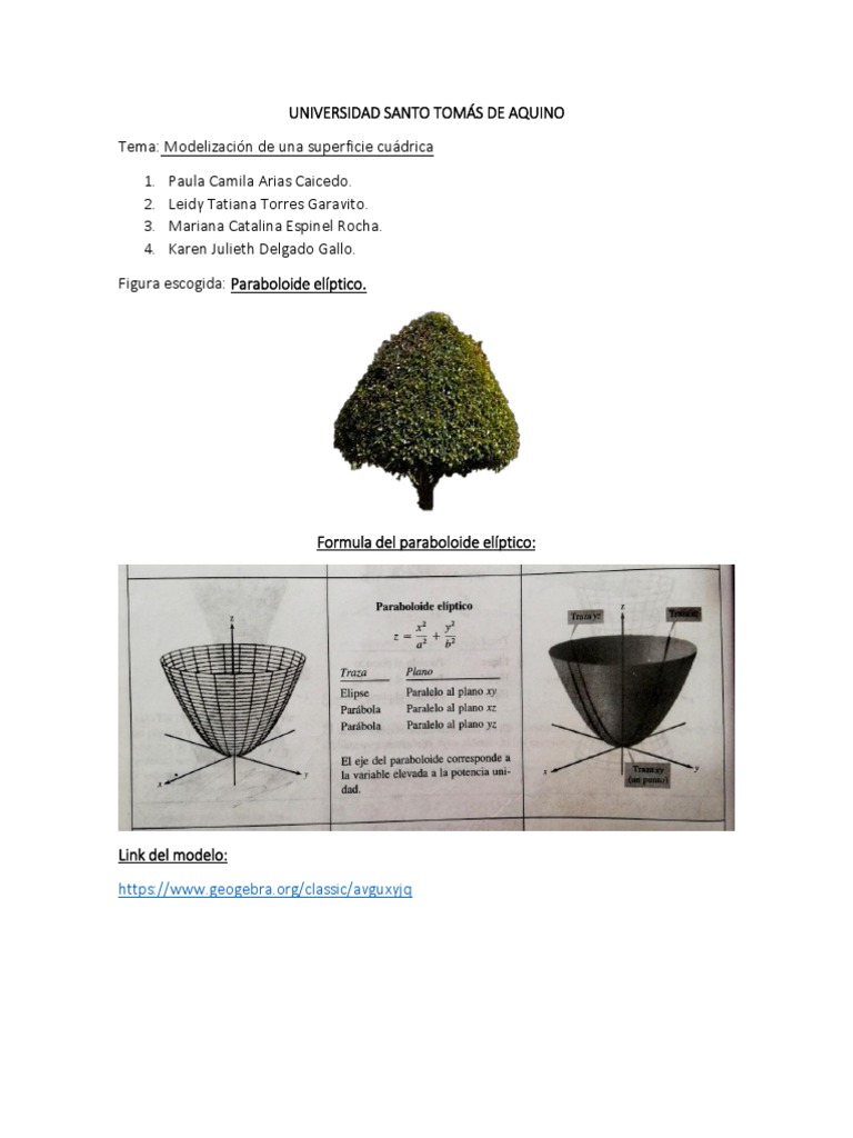 Modelo de Paraboloide Elíptico en GeoGebra | PDF