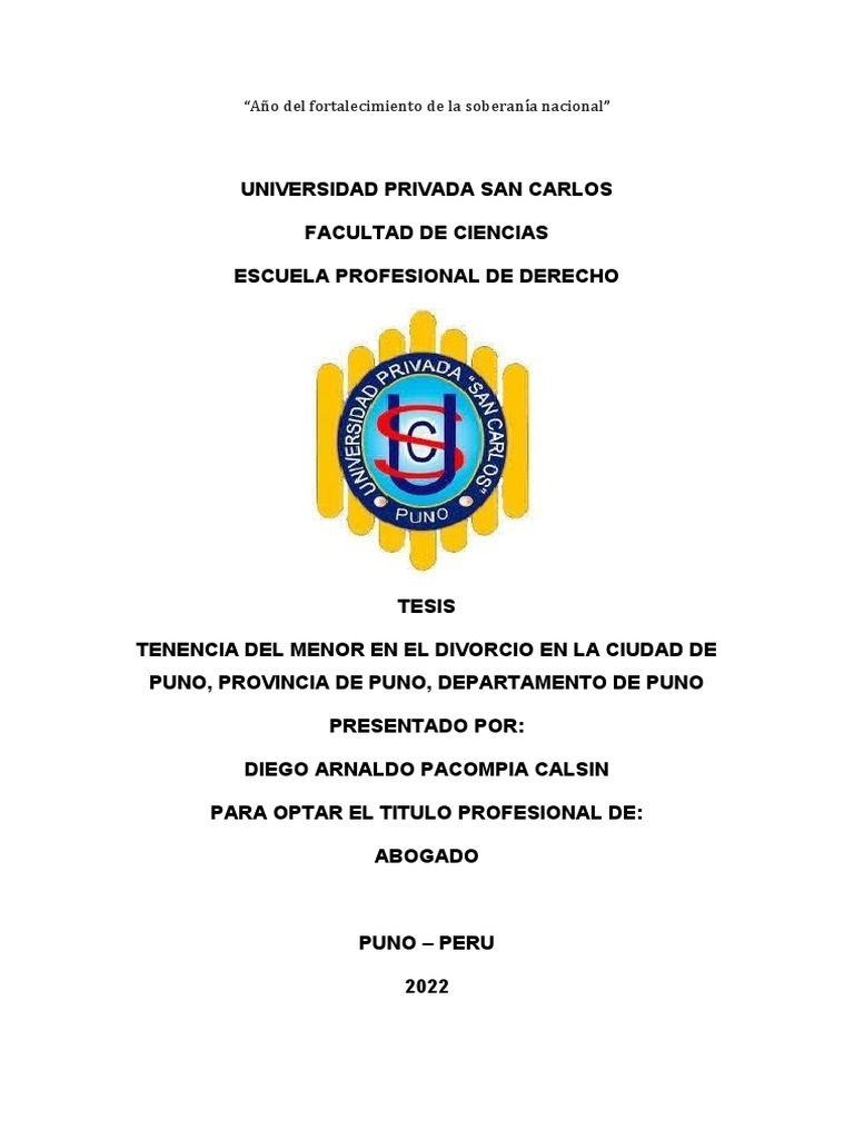 Informe Final Tesis Upsc Curso Seminario De Tesis Pdf