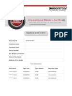 Car Tyre Certificate