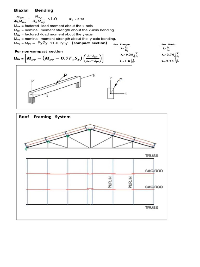 Purlin Design and Biaxial Bending Analysis | PDF