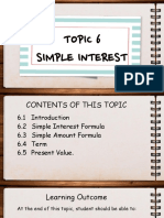 Topic 6 - Simple Interest