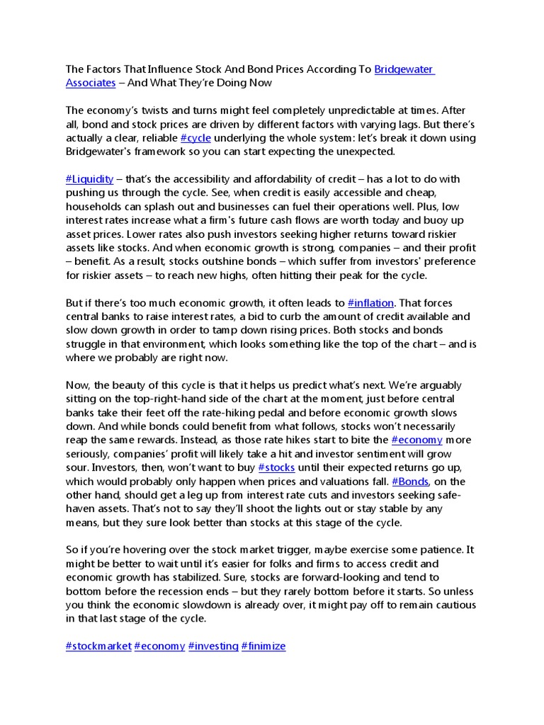 Bridgewater The Factors That Influence Stock and Bond Prices