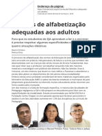 Práticas de alfabetização adequadas para adultos