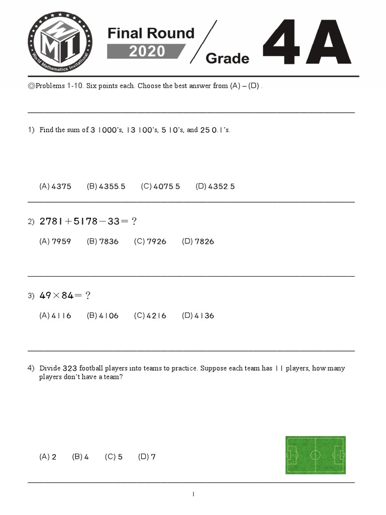 WMI Math Past Papers Overview | PDF