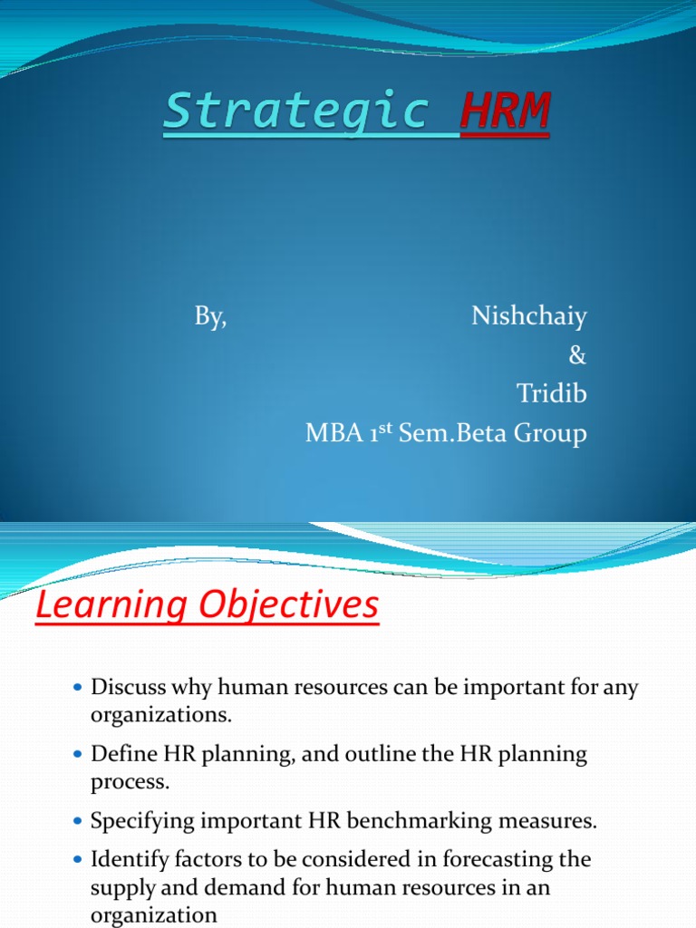 Importance of Strategic HR Management | PDF | Human Resource Management ...