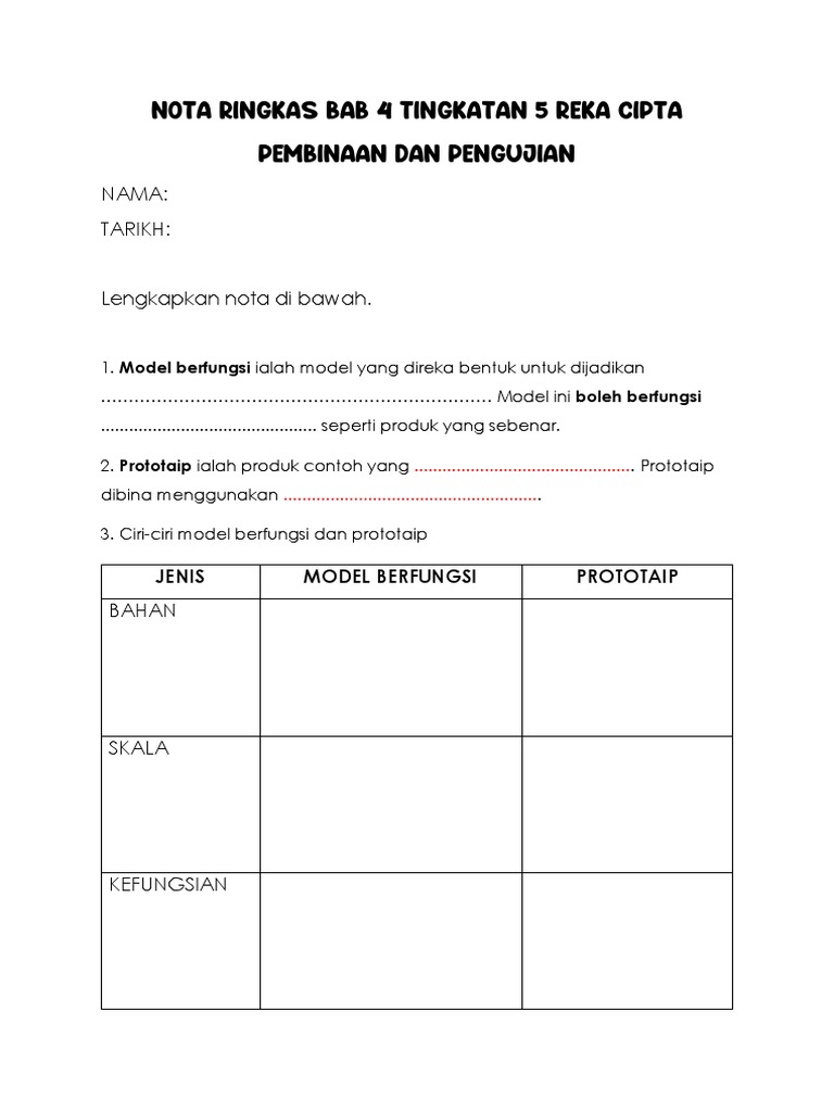 Reka Cipta Nota Pembinaan Dan Pengujian | PDF