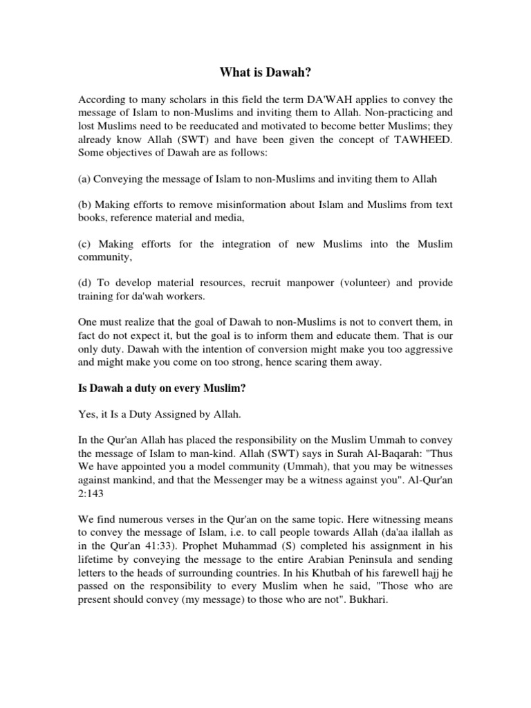 Understanding Dawah in Islam | PDF