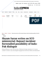 Shyam Saran Writes On SCO Ministerial - Rajouri Incident Forestalled Possibility of Indo-Pak Dialogue - The Indian Express