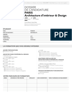Dossier Candidature Lisaa Paris - Architecture 2022 2023 PDF