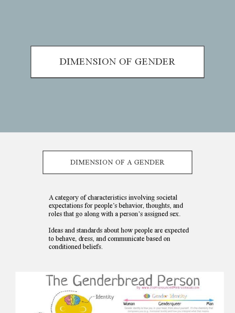 Dimension of Gender PDF Gender Gender Studies