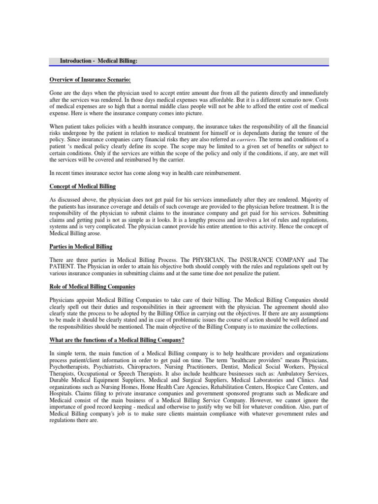 Medical Billing Simple Manual Health Maintenance Organization Medicare United States
