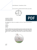 Atividade de Matemática - Circunferência e Círculo PDF