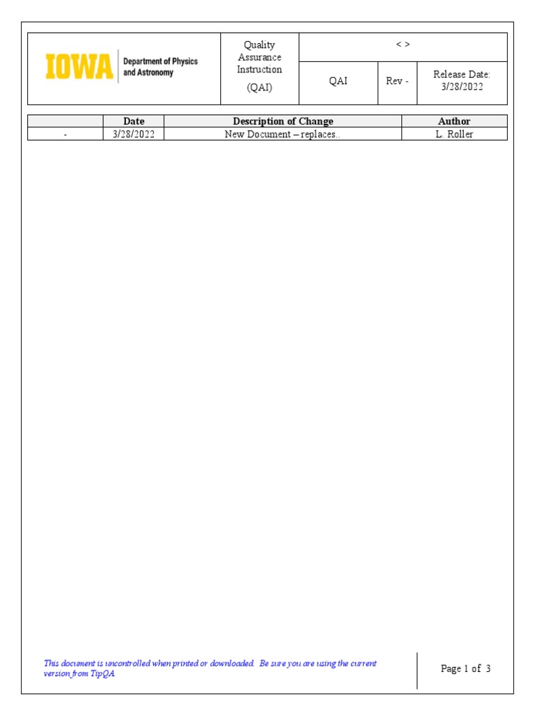 QAI Forms Quality Assurance Document | PDF