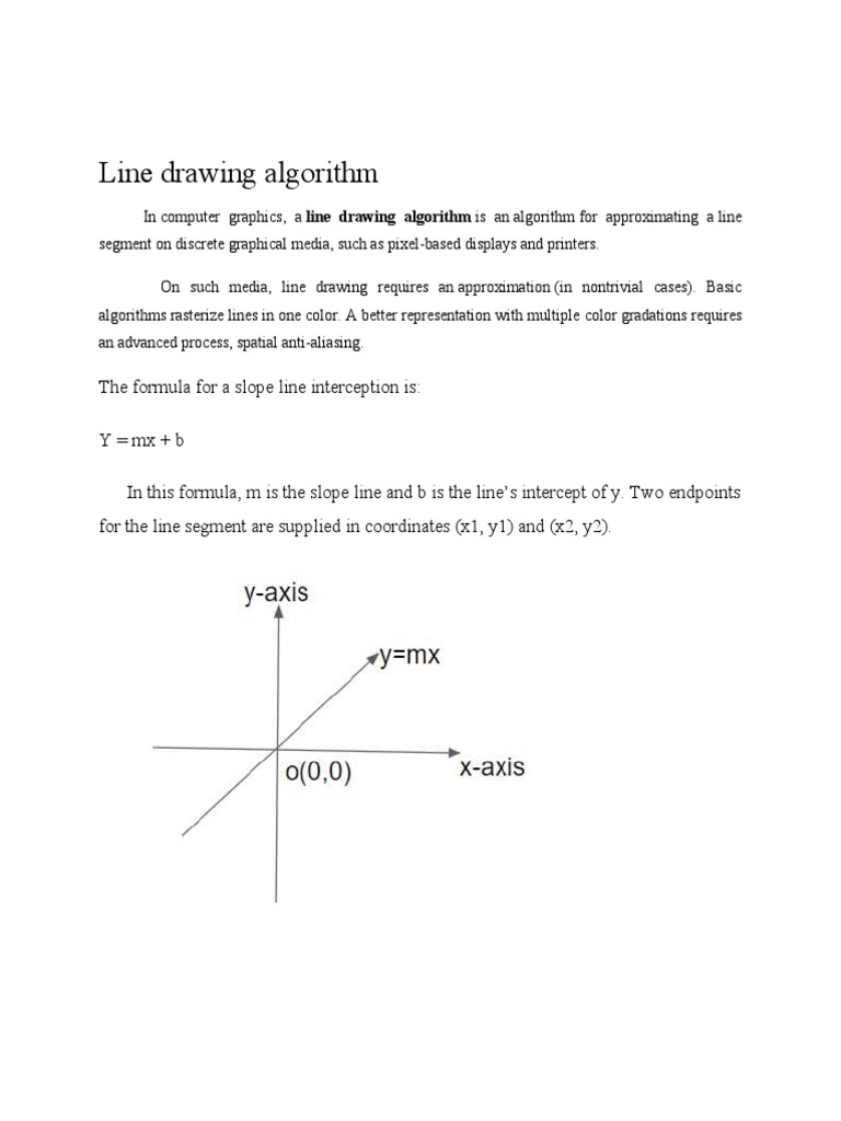 Line Drawing Algorithm | PDF