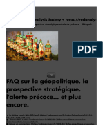 FAQ Sur La Géopolitique, La Prospective Stratégique, L'alerte Précoce... Et Plus Encore.