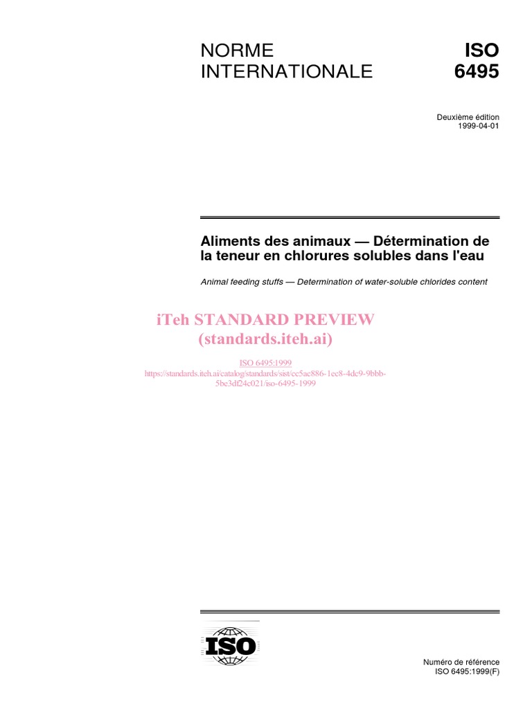 Iso 6495 1999 | PDF | Organisation internationale de normalisation ...