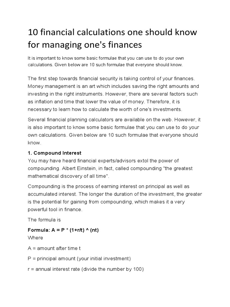Financial Calculators in Excel | PDF | Interest | Compound Interest