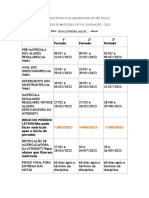 Poli-Usp Calendário de Matrícula de Pós-Graduação - 2023