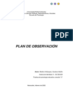 Plan de Observación Educativa.