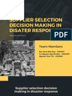 Suplier Selection Decision Making in Disaster Response - Slides - Final PDF