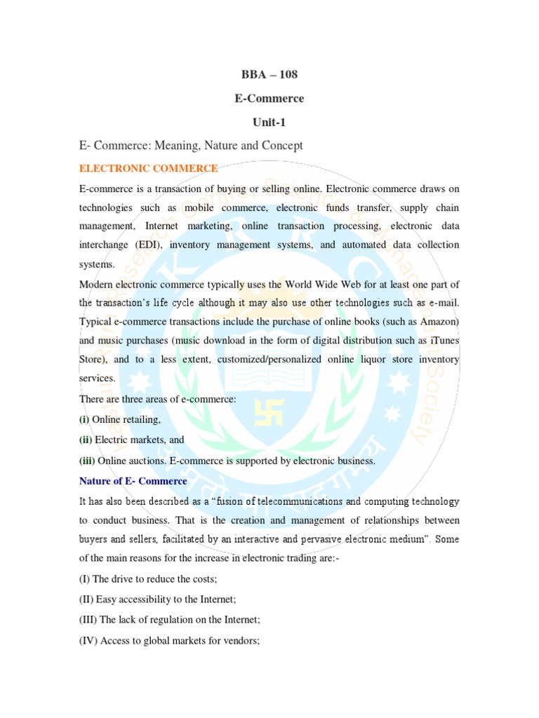 E-Commerce: Nature and Key Concepts | PDF | E Commerce | Online Shopping