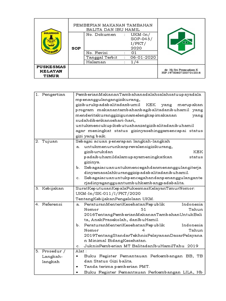 Sop pmt balita dan ibu hamil pdf