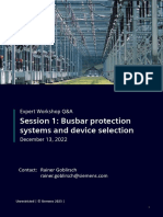 Session 1 - Busbar Protection Systems and Device Selection