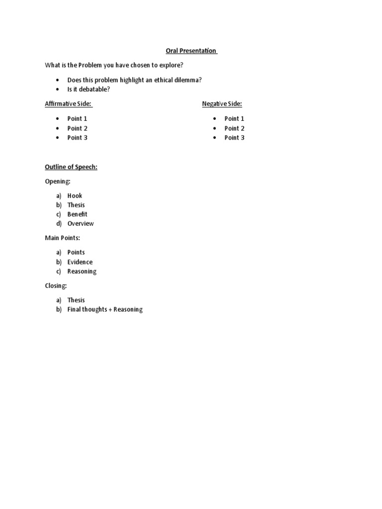 Oral Presentation Outline PDF