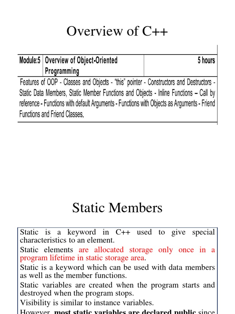 Module5 Lect5,6 15 04 23 | PDF | Class (Computer Programming) | Scope ...