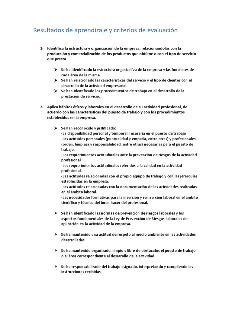Resultados de Aprendizaje y Criterios de Evaluación Alba Urbanos | PDF ...