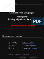 Context Free Languages Ambiguity Parsing Algorithm For CFGS: Dr. Mohammad Ahmad