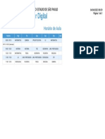 Horário de aulas semanal de escola