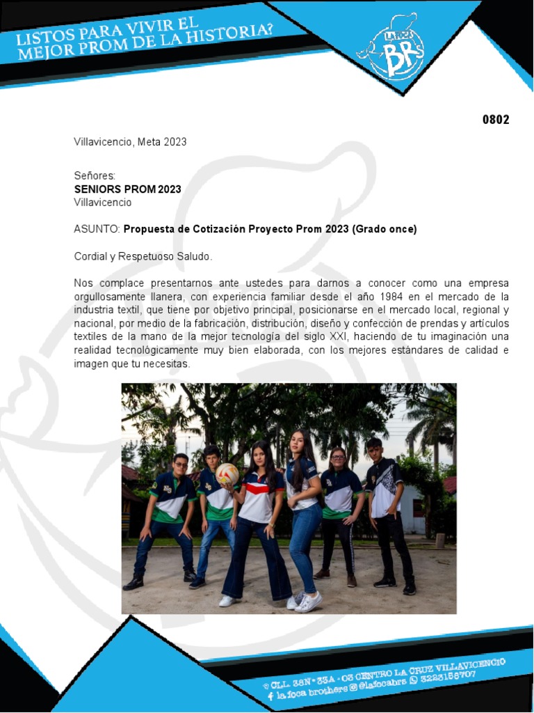 Propuesta Cotización Proyecto Prom 2023 | PDF