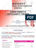 Strain Energy & Castigliano's Theorem Deflection Analysis