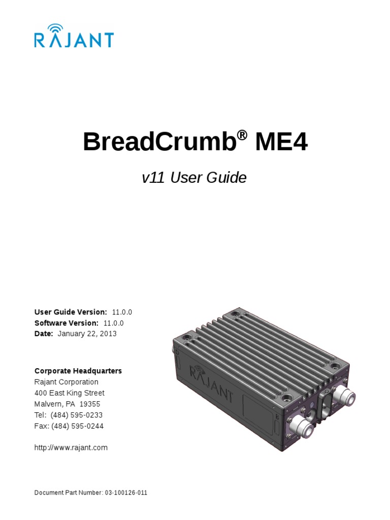 User Manual Rajant - ME4 PDF | PDF