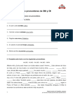 Pronombres OD y OI Regalos de Cumpleaños PDF