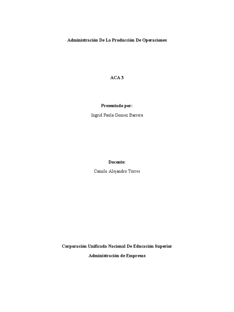 Aca 3 Produccion | PDF