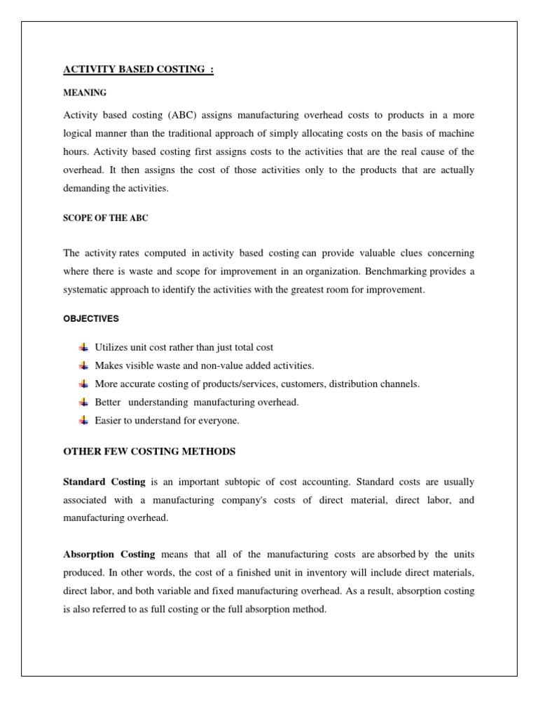 Activity Based Costing | PDF | Accountability | Management Accounting
