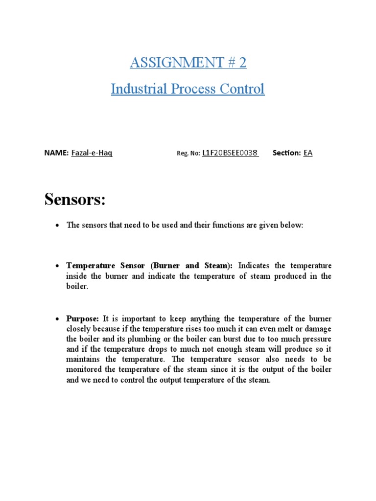 Sensor Assignment 0038 | PDF