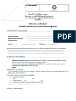 Fiche de Candidature FER 2023 Mobilite Enseignant