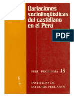 Alberto Escobar - Variaciones Sociolingüísticas Del Castellano en El Perú PDF