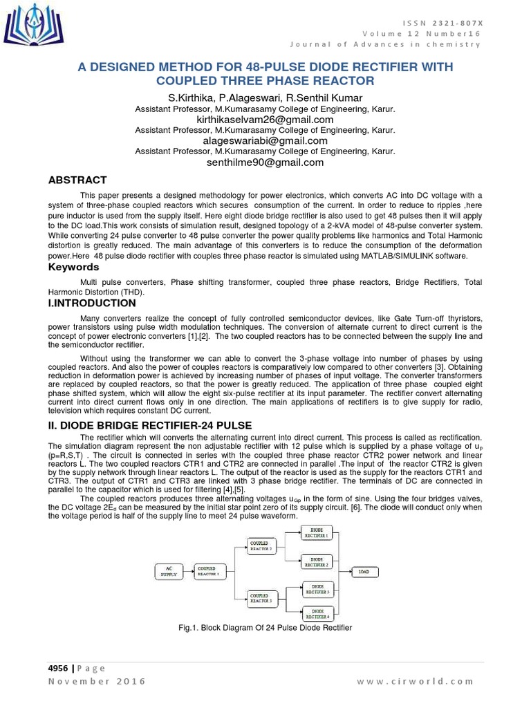 48-Pulse Diode Rectifier Design | PDF