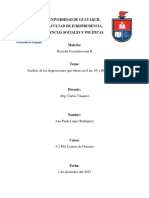 Análisis de Las Disposiciones Que Obran en El Art. 85 y 86 de La C.R.E.