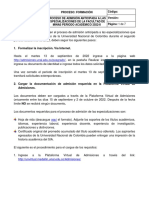 Instructivo para La Admision Anticipada A Las Especializaciones de La Facultad de Minas 2023 I PDF