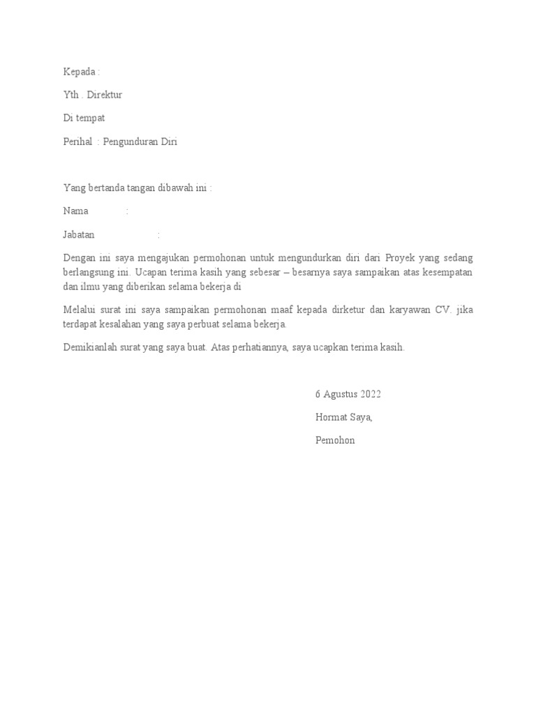 Surat Pengunduran Diri PDF
